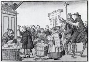 The priests selling indulgences